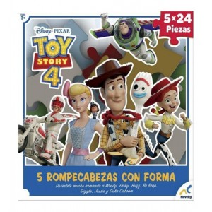  Rompecabezas con forma de 5 Personajes Toy Story 4